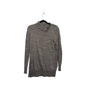 GAP Brown Heathered Snap Neck Turtleneck Tunic Sweater Small Women’s